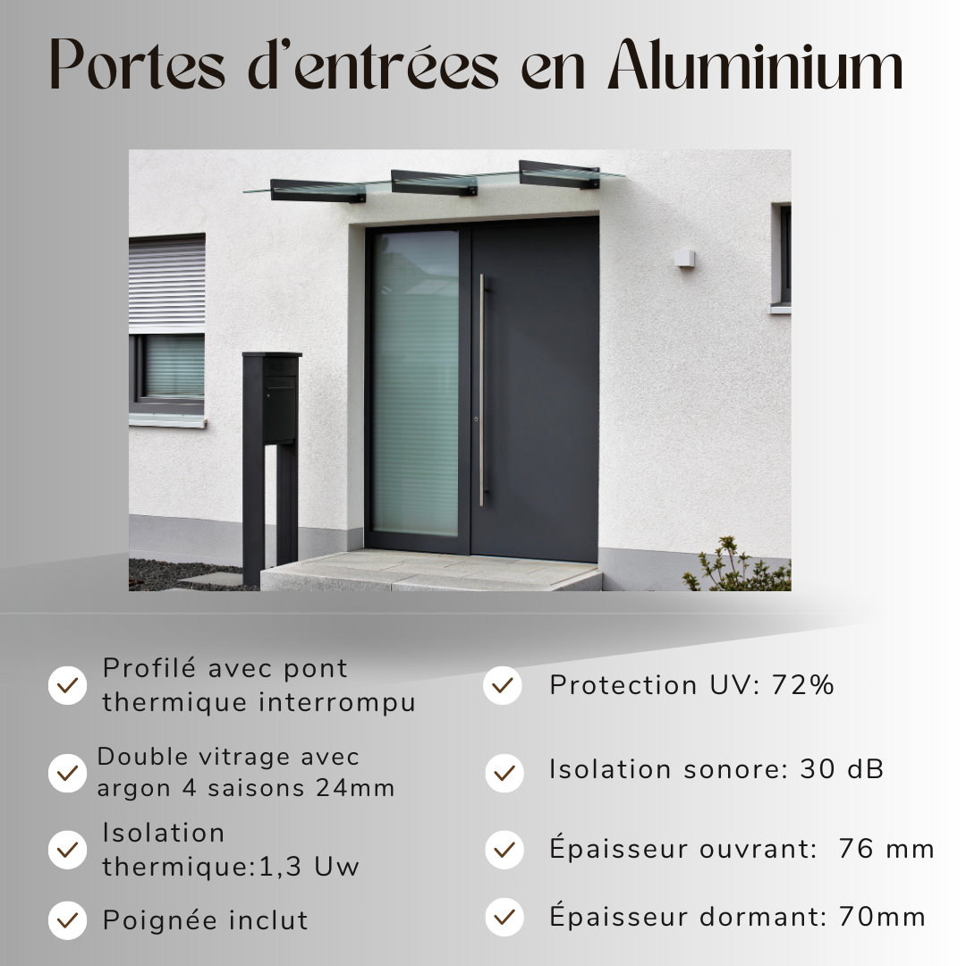Porte d'entrée en aluminium SIMPLEX 8062-0