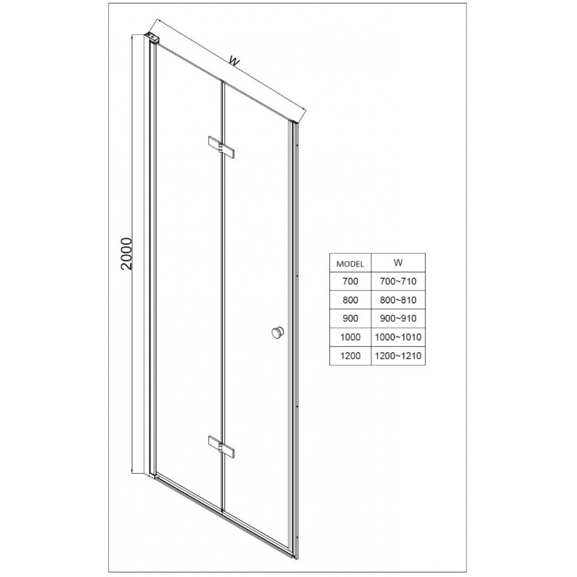 Paroi de douche ICS 114 MW