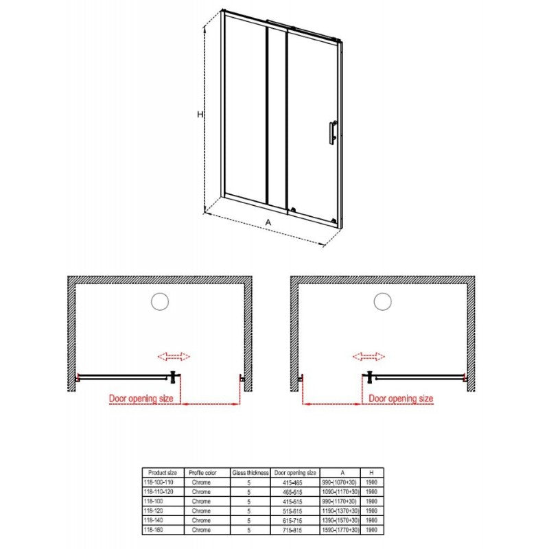 Paroi de douche ICS 118