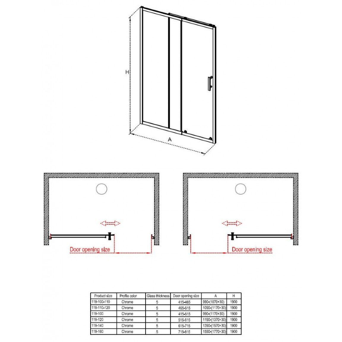 Paroi de douche ICS 119