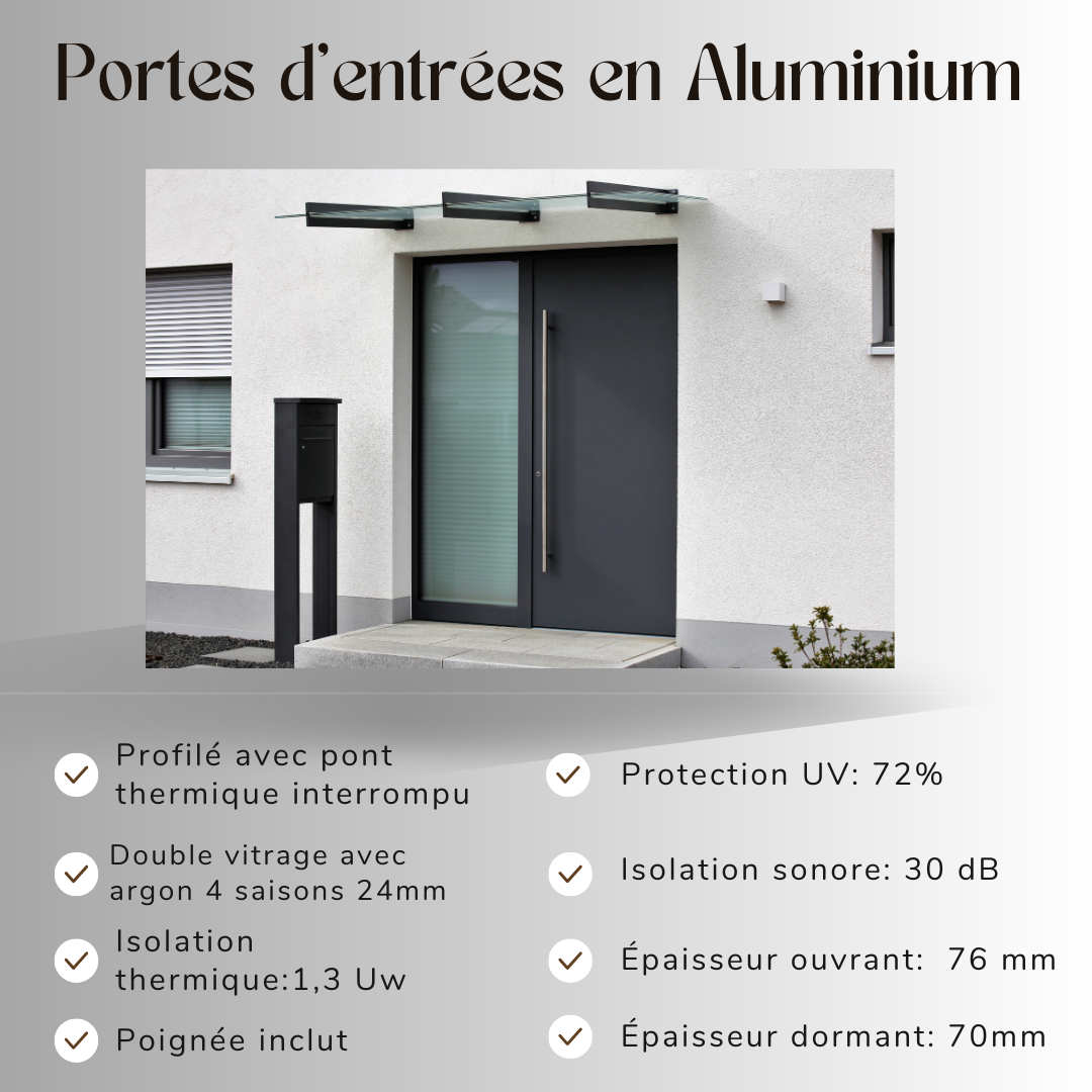 Porte d'entrée en aluminium 3533-3273