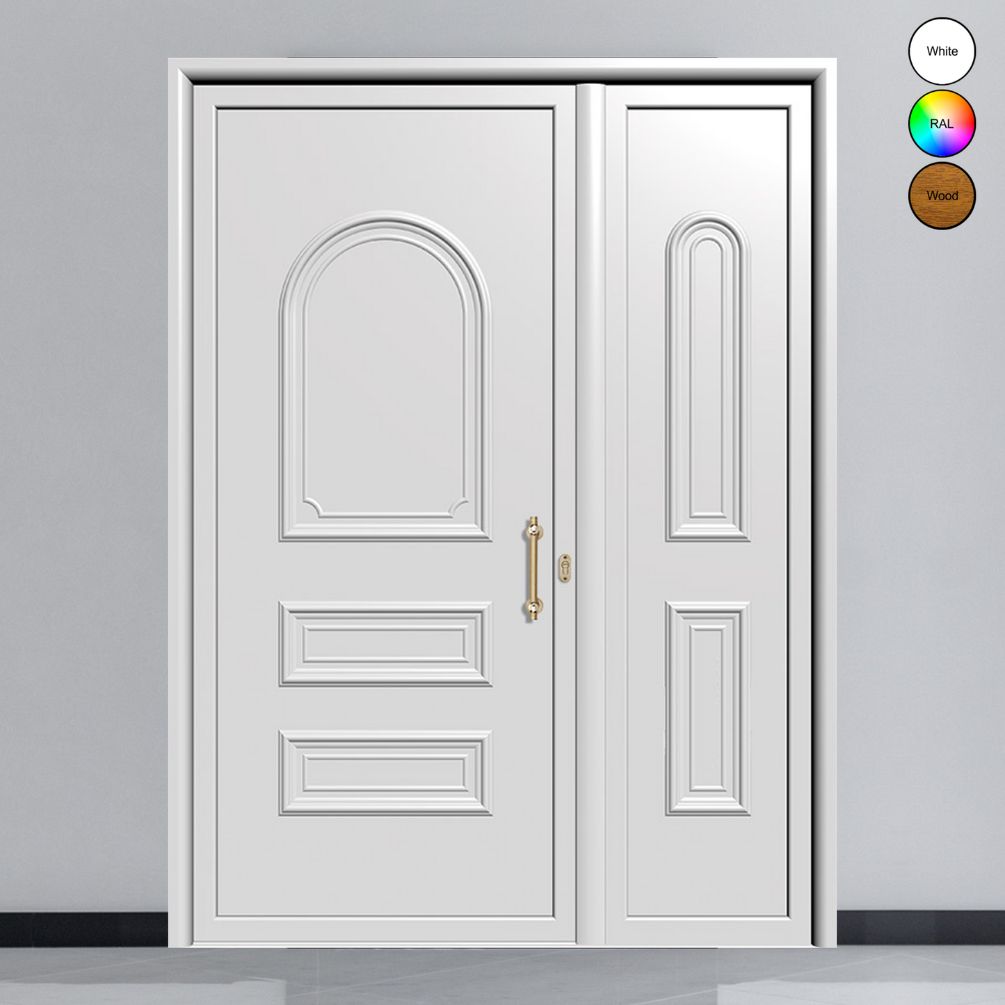 Porte d'entrée en aluminium CLASSIC DESIGN 2301-3360 (L.:1300mm x H.:2150mm) 70mm