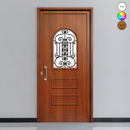 Porte d'entrée en aluminium CLASSIC DESIGN 2312 (L.:900mm x H.:2150mm) Chêne dorée