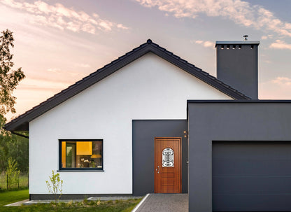 Porte d'entrée en aluminium CLASSIC DESIGN 2312 (L.:900mm x H.:2150mm) Chêne dorée