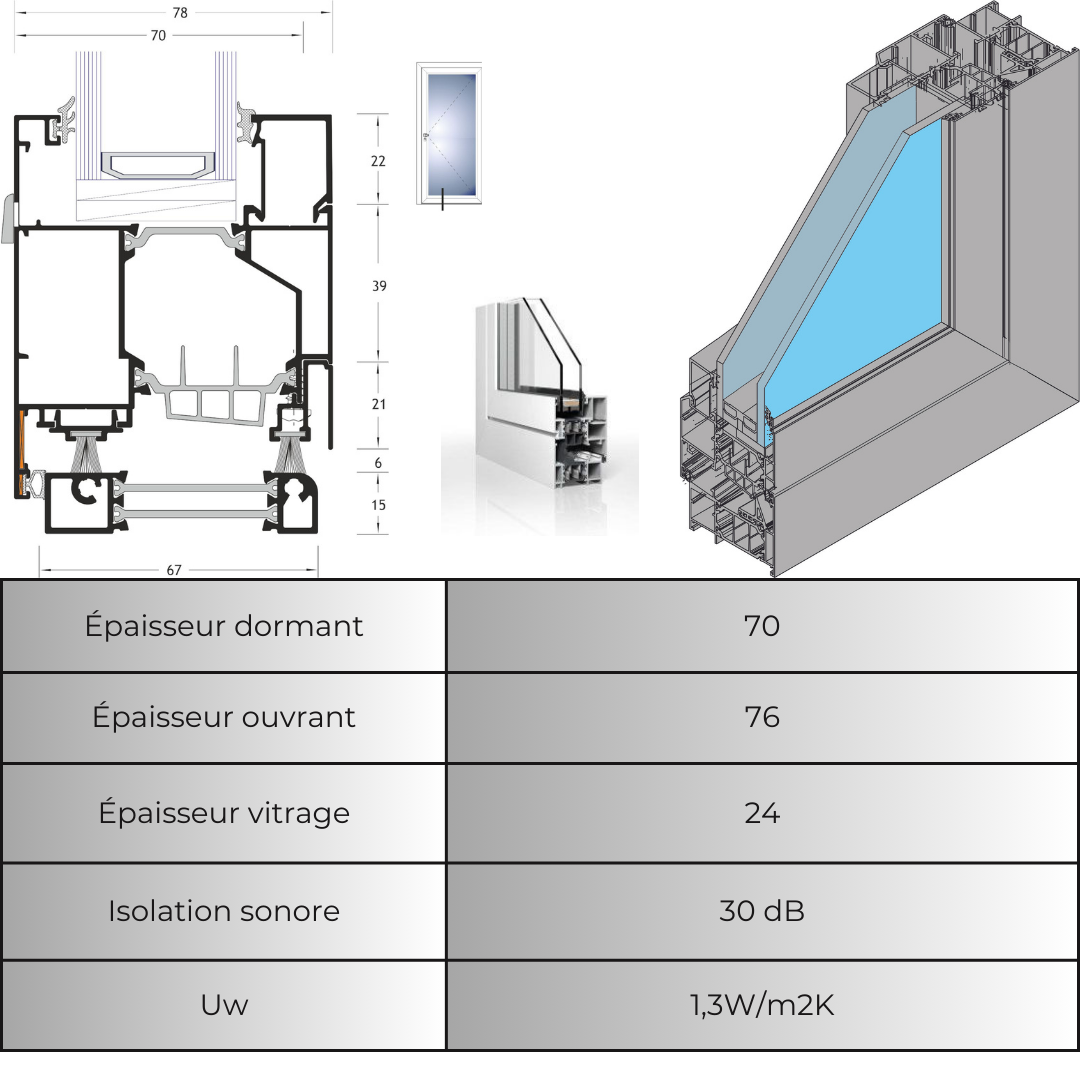 Porte d'entrée en aluminium INOX 6008-6408