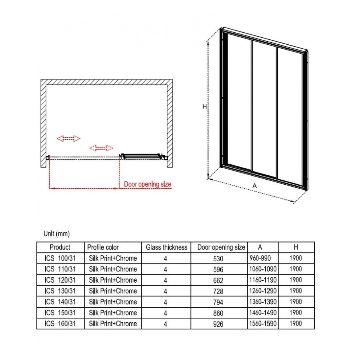 Paroi de douche  ICS 31