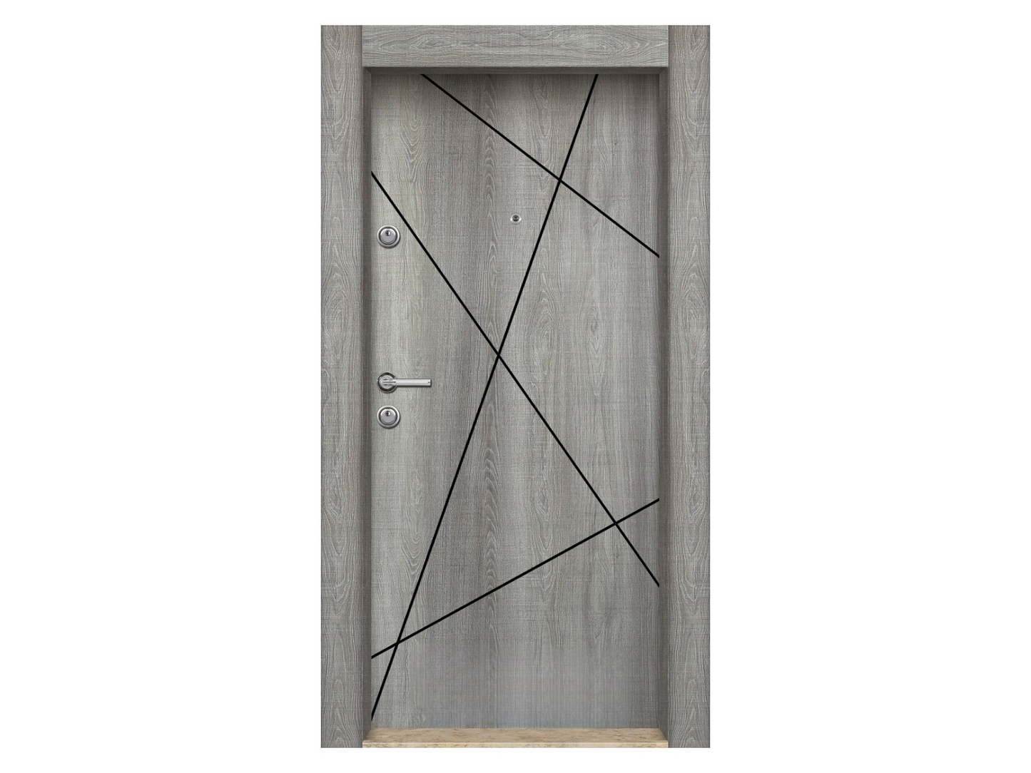 Porte blindée STRL -Gris Mesh- 9210 (L.:900mm ; H.:2000mm)
