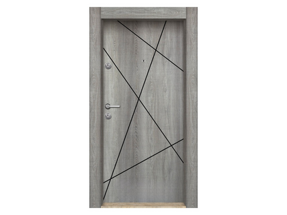 Porte blindée STRL -Gris Mesh- 9210 (L.:900mm ; H.:2000mm)