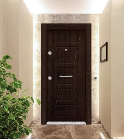 Porte blindée Outdoor -BET-Noyer - 9225 (L.:900mm ; H.:2000mm)