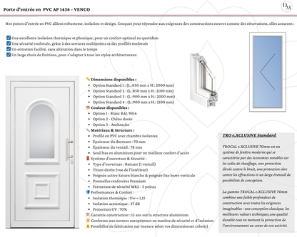Porte d'entrée en  PVC AP 1436 - VENCO