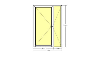 Porte d'entrée en aluminium CLASSIC DESIGN 2301-3360 (L.:1300mm x H.:2150mm) 70mm