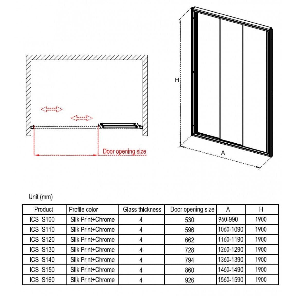 Paroi de douche  ICS RAT GLASS