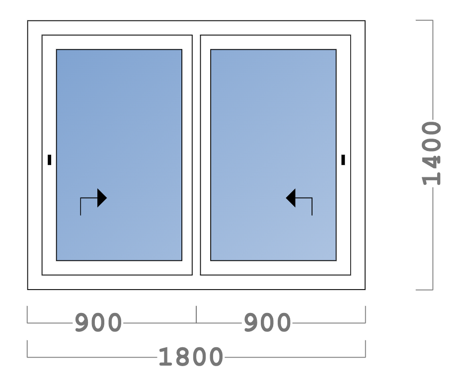 Châssis coulissant en aluminium à soulèvement 2 ventaux  SMARTIA S560 (L.:1800mm x H.:1400mm)