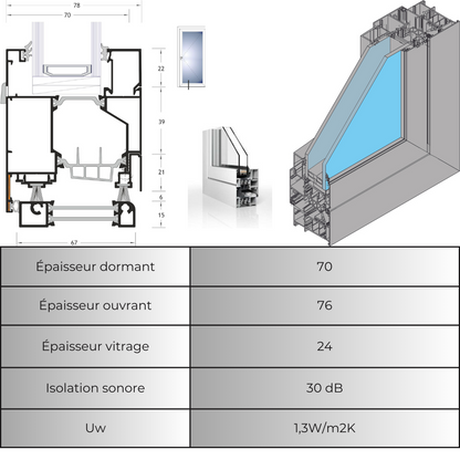 Porte d'entrée en aluminium SIMPLEX 8062-0